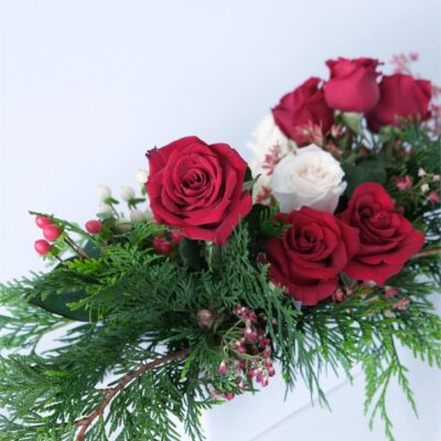 Christmas Table Flowers - Red and White